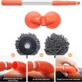 Soft Bristle Double Brush Head Car Washer Mop Long Handle Adjustable Car Cleaning Brush Non-Scratch 360° Flexible Rotation Car Window Cleaner Tool Windshield. 