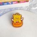 Cute Butter Bear PP Clip Dessert series Colorful Paper Clamp Double Sided Cartoon Acrylic Binder Clip Students. 