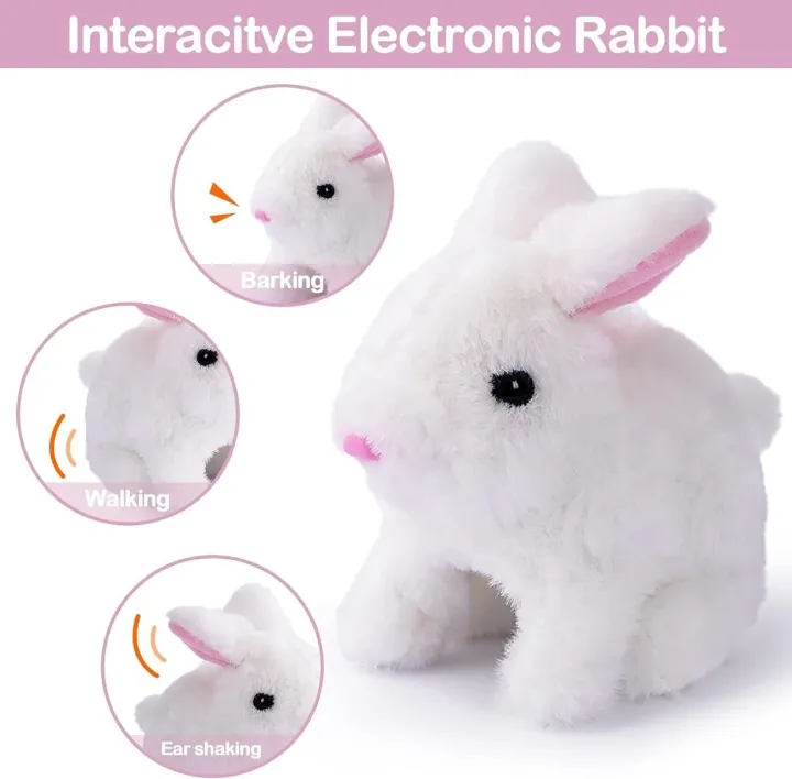 Plush Bunny Rabbit Pet Toy Walking,Realistic Walking, Talking Rabbit ...