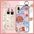 Cute Cartoon Phone Case For Samsung Galaxy A2 Core Anti-knock Dirt-resistant Lanyard Silicone Kickstand Back Cover ring. 