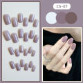 MAANGE 24Pcs Purple Mist Long Fake Press On Nails With Glue & File CS07. 