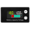 Battery Capacity Voltage Meter 8-100V with Alarm Temperature 12V 24V 36V 48V 72V 84V, LCD Digital Voltage Power Switch Meter Car RV Battery Power Indicator Panel Meter. 