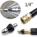 2PCS Sewer Cleaning Tool High-Pressure Nozzle Stainless Sewer Jetter Nozzle Sewer Jetter Kit for Pressure Washer 1/4In. 