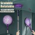 3 in1 Electric Bat Rotary Pest Control Stick Indoor and Outdoor Hand-held Mosquito Swatter with Telescopic Rod. 