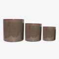 Greyish Brown Color Ceremic Pot Set Of 3 Pcs. 