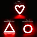 2025 NEW Heart Shape Bike Rear Light IPX64 Waterproof Bicycle Tail Light ultralight fashion Night Warning Flashlight. 