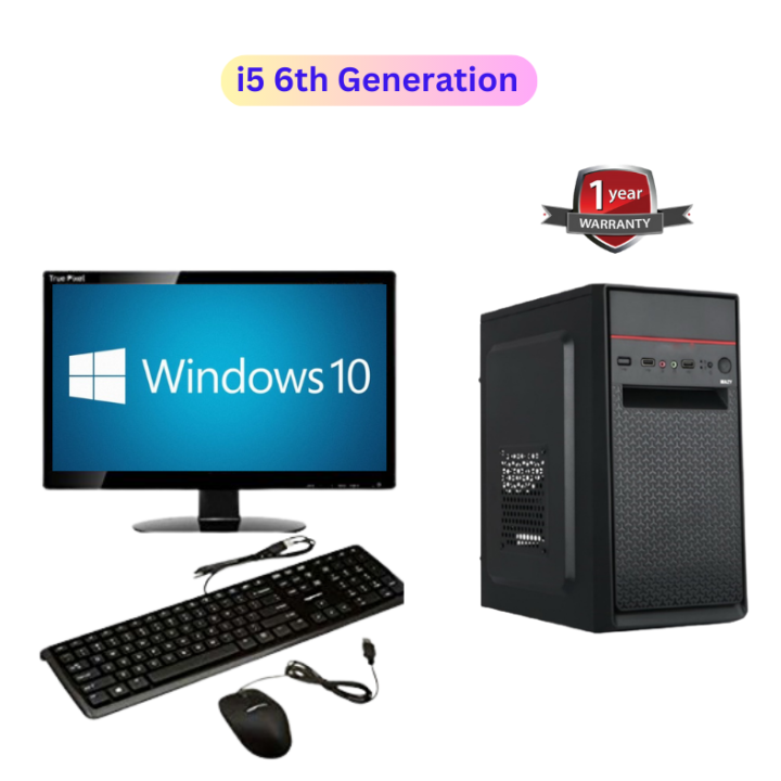 Desktop Set i5 6th Generation, 8GB RAM, 256GB SSD, 18.5