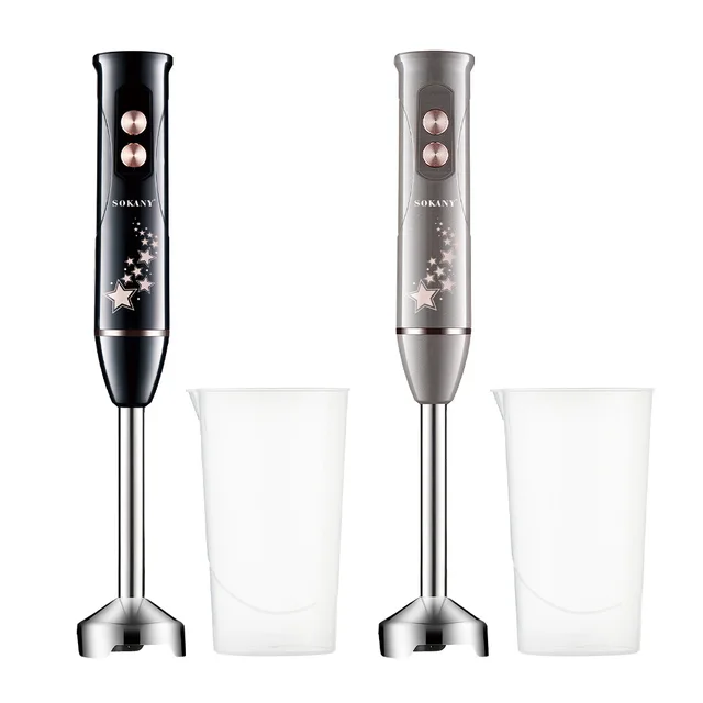 600W 2 in 1 Portable Electric 2 Speed 4 Blades Hand Blender Set Mixer SK-02013