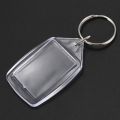 Clear Acrylic Plastic Blank Keyrings Insert Passport Photo Keychain Keyfob. 