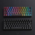ZA646 Keyboard RGB USB Mechanical Gaming Keyboard 64 Keys Wired Detachable Cable Portable Gamer Keyboard Blue Switch Key caps. 