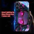 So Cool Anime Luminous Glass LED Calling Light Up Phone Case Cover For XiaoMi 11 12 13 Pro Poco F3 F4 F5 Pro 5G. 