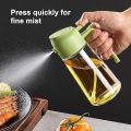 2 In 1, 500ml Oil Sprayer & Oil Dispenser Bottle For Kitchen, Glass Bottle With Premium Nozzle, Oil Sprayer For Air Fryer, BBQ, Salad. 