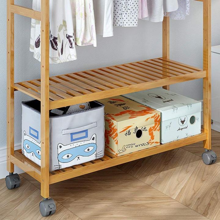 Bamboo%20Coat%20Rack%20DIY%20Garment%20Rack%20Coat%20Clothes%20Hanging%20Rail%202%20Tiers%204%20Hooks%20for%20Shoe%20and%20Hat%20Rack%20Laundry%20Storage%20Shelves%20%20-%20Brown%20-%20Image%208