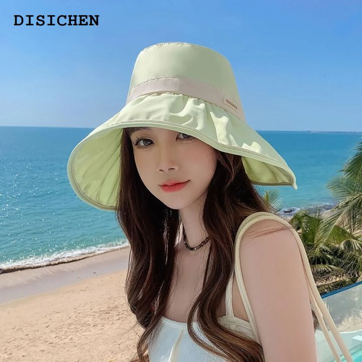 DISICHEN%20Portable%202023%20new%20Women's%20bucket%20hat%20Solid%20bow%20style%20Panama%20caps%20fashion%20luxury%20hat%20fisherman%20hat%20Ladies%20summer%20sun%20Travel%20Beach%20Hat%20-%20Image%206