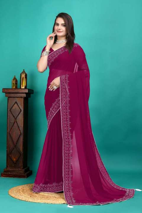 Awafu%20Embellished%20Georgette%20Saree%20-%20Image%204