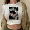 Costumes YK2 manga kawai aesthetic graphic hippie 90s crop top girl short. 