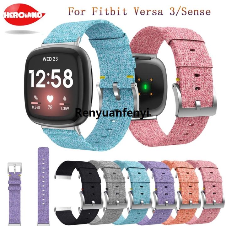 Renyuan%20%E3%80%90Top-Rated%20Product%E3%80%91Strap%20For%20Fitbit%20Versa%203/Sense%20Smart%20Bracelet%20Watch%20Band%20Sales%20promotion%20Canvas%20Nylon%20Replacement%20Men%20Women%20Smartwatch%20For%20Versa3%20Watchband%20-%20Image%203