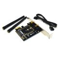 NAMUNY M.2 Wifi Adapter M2 Ngff Key A-E to Mini Pci Express Wifi Raiser PCI-E 1X NGFF Wireless Support Mini Pcie Network Card A. 
