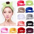 Solid Color Headbands for Women Headwraps Hair Bands with Bows Cotton. 