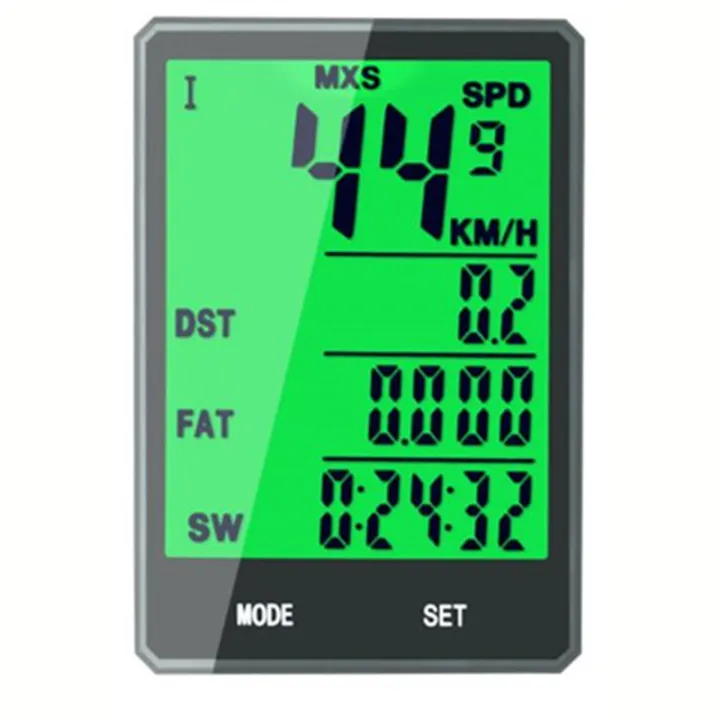 Cycling Stopwatch Wireless Bike Computer Large Screen Bicycle LCD ...