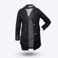 Women's Elegant Mid-Length Slim Fit Wool Blend Coat Windproof Trench Long Coat. 