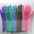 Home Magic Silicone Dish Washing Gloves, Silicone Cleaning Gloves, Silicone Hand Gloves For Kitchen Dishwashing And Pet Grooming, Great For Washing Dishes, Car, Bathroom (Multicolour, 1 Pair). 