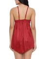 Fancyra Women Sexy Satin Babydoll Nightwear Dress Babydoll Dress For Sexy Lingerie Nighty For Women Free Size Rose Red Color. 