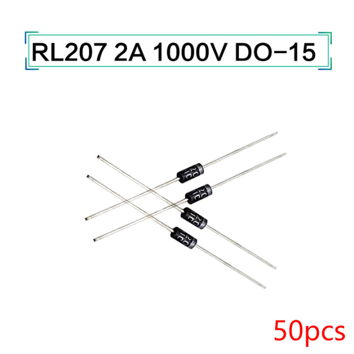 50Pcs Completely New Schottky Rectifier Diodes RL207 2A 1000V DO-15 ...