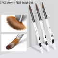 3 Sizes Nail Art Brush For Acrylic Liquid Powder Sculpture Carving Flower Pen Manicure 3D Drawing UV Gel Painting Tools. 