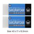 Sakura Foam Eraser W Small  43.0x17.0x10.3MM - Pack Of 2 (XRFW-60). 