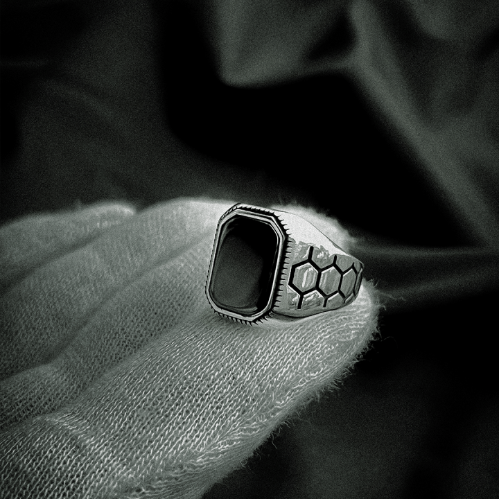 Black Aqeeq Turkish Silver (Chandi) Ring For Men's - Article 2 - 8.3 ...