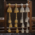 Retro bohemian style elegant port wind chimes long fringe personality versatile temperament show face thin earring girl. 