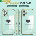 UCUC for Realme 9 Pro / OnePlus Nord CE 2 Lite 5G Back Cover + Free Lanyard Love Heart Luxury 6D Plating Soft Silicone Phone Case. 