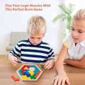 3D Hexagonal Wooden Puzzles Educational For Children Kids Preschool Tangram Board Brain Test Game Montessori Toys Gifts. 