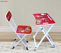 Kids Foldable Study Table Set (Print And Colour May Vary). 