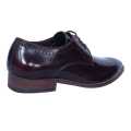 Brown  Leather Lace Up Wood Design Black Horse Formal Shoes For Men. 