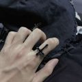 European and American Retro Personality Hip-Hop Fashion Cross Ring for Men and Women, Oil Drip Punk Trendy Handmade Ancient Style Ring. 