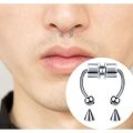 1pc Multicolor Fashionable U Shaped Fake Nose Ring Stainless Steel Magnet Nose Ring - Unisex | Fashion U Shaped Nose Ring. 