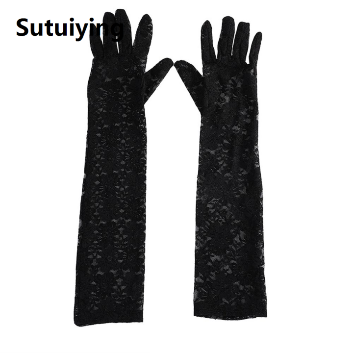 Sutuiying%20Summer%20Sunscreen%20Anti%20UV%20Flower%20Fashion%20Party%20Lace%20Gloves%20Long%20Mittens%20Women's%20Gloves%20Arm%20Warmers%20-%20Image%207