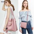 Sutuiying ⭐READY STOCK⭐ ❃iFashion Women 3 In 1 Fashion Sammi Shoulder Handbag Bargain price Set Ladies Sling Tote Bag Wanita Bags Silang Tangan Sandang 1015♒. 