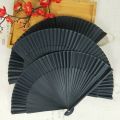 Gifts DIY Black Silk Folding Fan Dance Props Painting Chinese Style Folded Fan Home Ornament Desktop Embellishment Hand Held Fan. 
