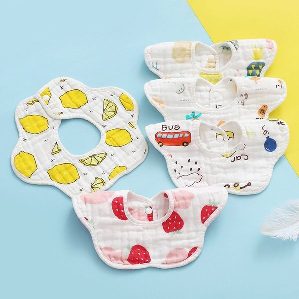 Baby Round Cotton Bibs - 3 Pieces