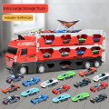 Alloy Material Large Size Car Transporter Truck Transforming Carrier Diecast Model Folding Die-casting Toy Multifunctional Storage 8/16 Pcs Foldable Track Toys for Boys. 