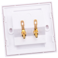 fasdaga 5X Wall Socket Connection Port with 2 Jack Speaker White. 