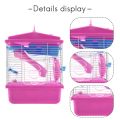 Pet Cage Hamster Cottage with Transparent Skylight Double Layer House for Hamster Golden Hamster Pet Pink. 