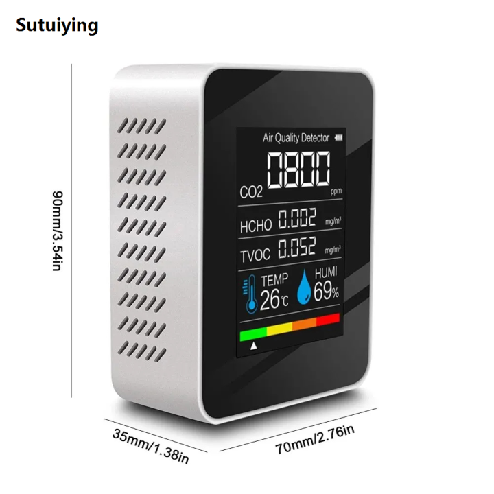 Picture of Sutuiying New Air Quality Monitor 5 in 1 Indoor CO2 Detector ...