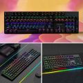 New 104 Keys RAIKU L3000 Keyboard Silent RGB Backlit Gaming Mechanical Keyboard Mechanical Keys With Knob Wired Keyboard Office. 
