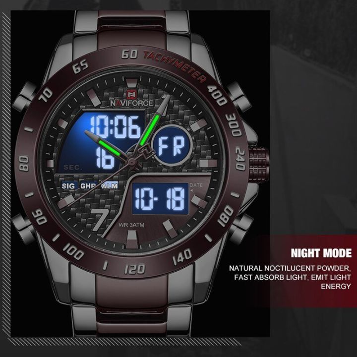 NAVIFORCE%20NF9171%20Dual%20Movement%20Digital%20Analog%20Function%20Quartz%20Watch%20-%20Coffee/Silver%20-%20Image%204