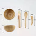 Yuanyan 1Pcs Natural Bamboo Make Up Bowls Set with Spoon and Spatual and Brush Wooden Bamboo Lipgloss Mask Clay Face Care Tool for Women. 