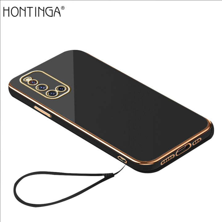 Hontinga for VIVO V19 Back Cover Luxury 6D Plating Frame Shiny Bling Soft Silicone Phone Case